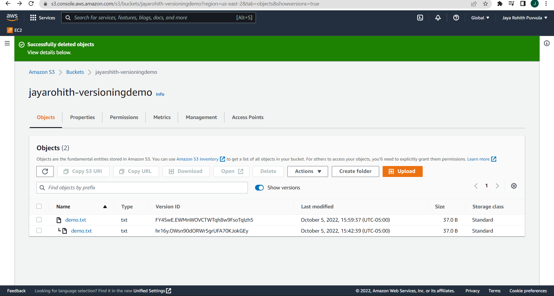 S3 Bucket Versioning UWMilwaukee Cloud Computing