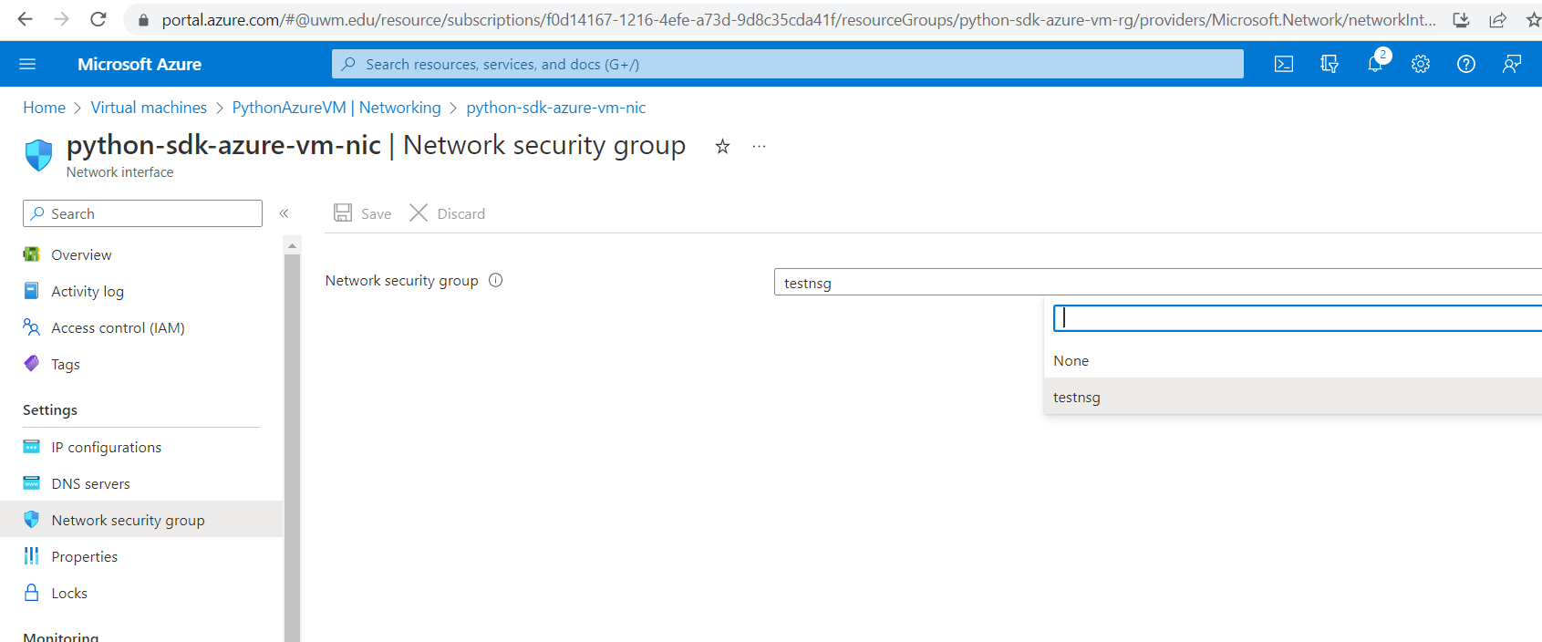 Provisioning VM in Azure using Azure Python SDK – UW-Milwaukee Cloud ...